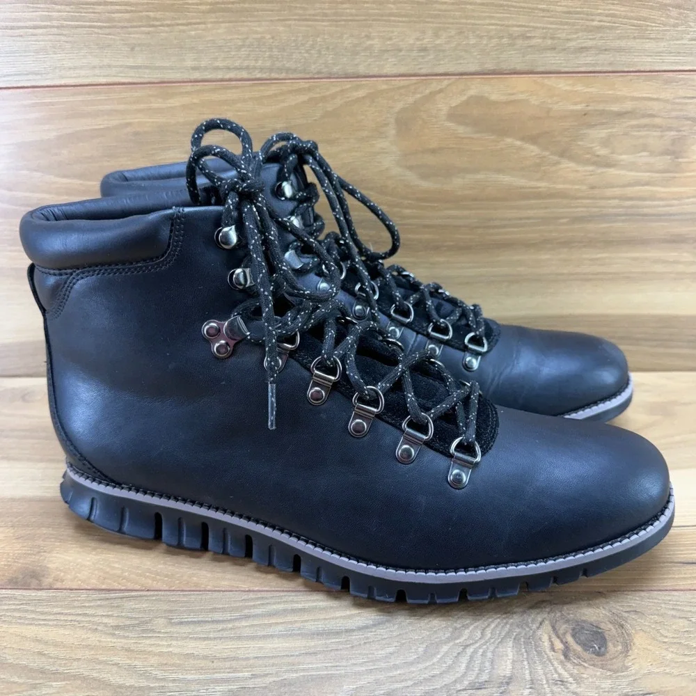 Cole Haan Zero Grand Hiker Mens Boot 11 M Black Leather Outdoor Business Casual